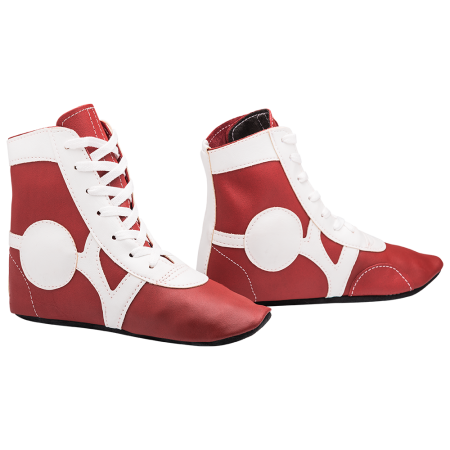 Купить Обувь для самбо SM-0102, кожа, красный Rusco в Аркадаке 