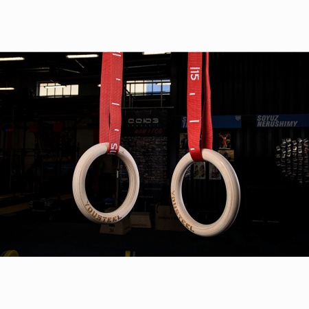 Купить Кольца гимнастические 32 мм красные стропы в Аркадаке 
