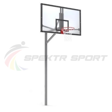 Купить Стойка баскетбольная уличная упрощенная со щитом из оргстекла, кольцом и сеткой SP D 412 в Аркадаке 