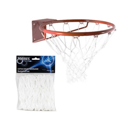 Купить Сетка баскетбольная Torres, нить 4 мм, белая в Аркадаке 