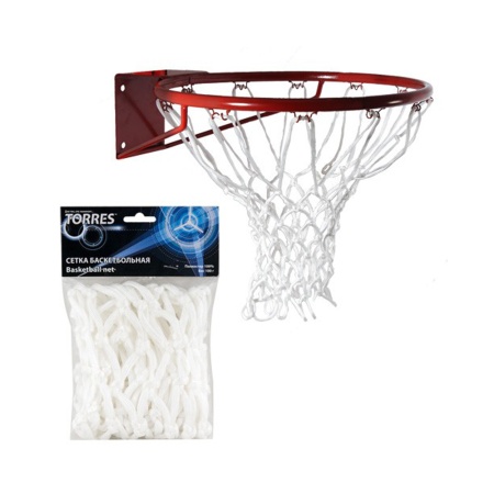 Купить Сетка баскетбольная Torres, нить 6 мм, белая в Аркадаке 